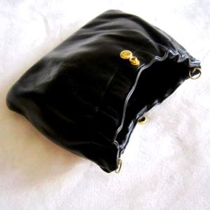 Ande Black Leather Chain Crossbody Bag